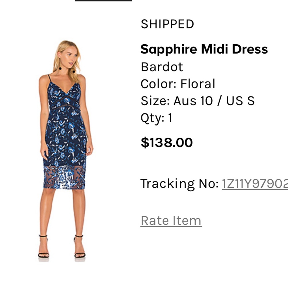 Bardot Blue Floral Dress